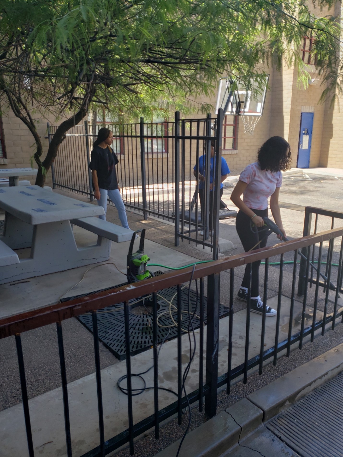 Youth working outside